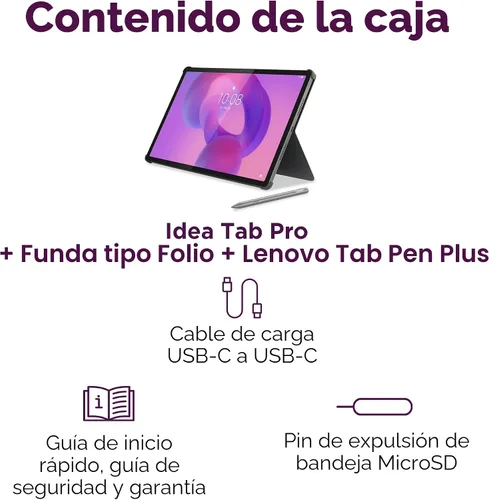 Vista 14 de Lenovo Idea Tab Pro with Google Gemini - Student Tablet - 12.7” 3K LCD Display - 8 GB Memory - 128 GB Storage - MediaTek Dimensity 8300 - Includes
