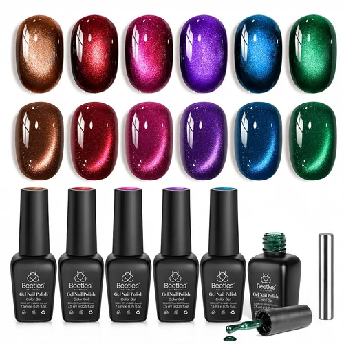 Vista 28 de Beetles - Juego de esmaltes de uñas de gel azul, 6 colores A - Azul Bubble Splash