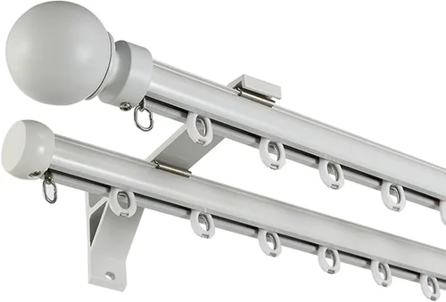 Vista 10 de Ceiling Mounted Double Track Curtain Rail, 3 6 9 ft Curtain Rail Track System for Smooth Ceiling or Wall Silent Heavy Aluminum Duty Curtain Track