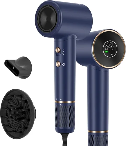 Vista 10 de PARWIN PRO BEAUTY Secador de pelo Air-Sonic con difusor, pantalla LED HD y secador iónico de alta velocidad de 110.000 RPM, rizadores de envoltura