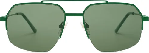 Vista 30 de SOJOS Trendy Aviator Sunglasses Mens Womens Retro Double Bridge Metal Frame Semi-Rimless Shades SJ1191