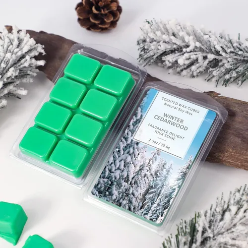 Vista 5 de SCENTORINI Cubos de Cera Derretible, Cera Derretible de Vela de Cedro Invernal con Aroma Fuerte, Cera Perfumada de Soja para Calentador de Cera