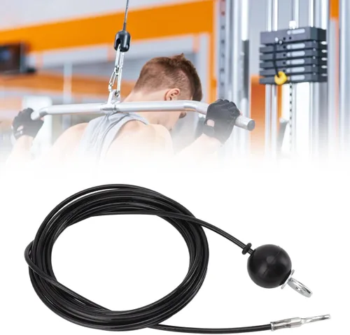 Vista 9 de Cable de polea de fitness, cable de acero resistente para gimnasio, cable de repuesto para gimnasio en casa, accesorios de máquina (13.1 ft)