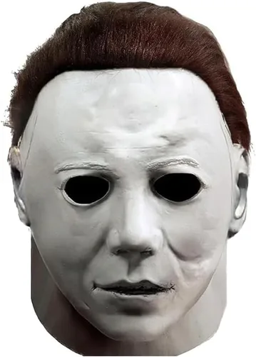 Vista 2 de Máscara de Michael Myers, máscara de Halloween para fiesta de disfraces, disfraz de Michael Myers