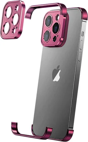Vista 18 de Losin Funda compatible con iPhone 15 con protector de lente de cámara, metal de aluminio, sin marco, diseño sin bordes, delgada y ligera, a prueba