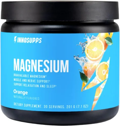 Vista 5 de InnoSupps Polvo de magnesio, mezcla mineral de doble acción con bisglicinato de magnesio y carbonato, promueve el alivio del estrés, la hidratación