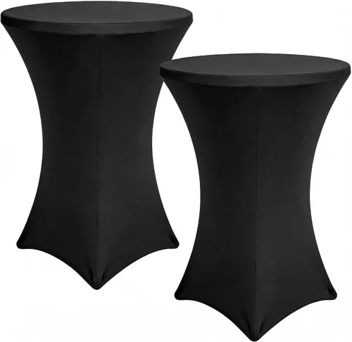 Vista 18 de Fundas para mesa de cóctel, paquete de 2 manteles redondos de 32 x 43 pulgadas, color beige