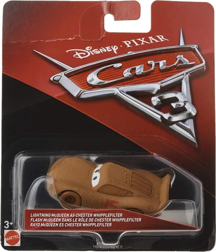 Vista 3 de Disney Pixar Cars 3 Vehículo fundido a presión de Rayo McQueen disfrazado de Chester Whipplefilter