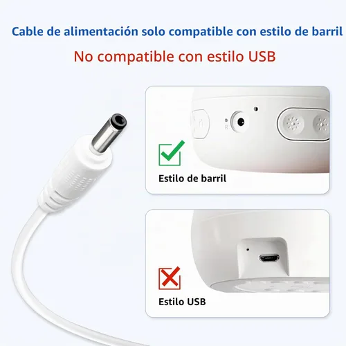 Vista 3 de Cable adaptador de corriente de 5 V para Hatch Baby Rest, Rest+ y Rest Mini máquinas de sonido, luces nocturnas y entrenadores de sueño, enchufe
