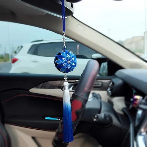 Vista 4 de Elecrelive DIY Bordado Temari Bola Azul Flor Bordado Hilo Bolas Estilo A01