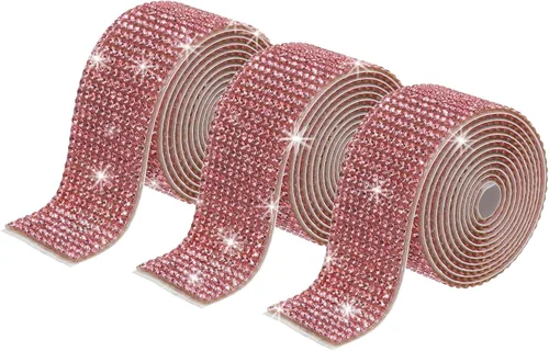 Vista 21 de MECCANIXITY 3 rollos de cinta de diamantes de imitación autoadhesiva de 3 yardas y 0.315 in para proyectos de artes y manualidades, pasteles de Beige