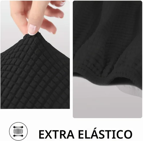 Vista 4 de PureFit Funda elástica para sofá biplaza, funda de sofá suave y antideslizante de jacquard de elastano, protector de muebles lavable con espuma