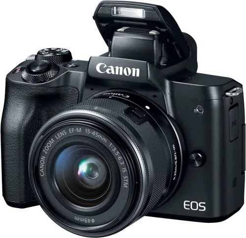 Vista 3 de Kit de cámara Canon EOS M50 sin espejo para vlogging con lente EF-M de 15-45mm, color negro