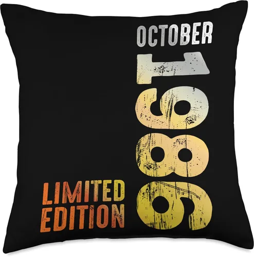 Vista 4 de Since October 1986 Retro 1986 Vintage 1986 October Throw Pillow