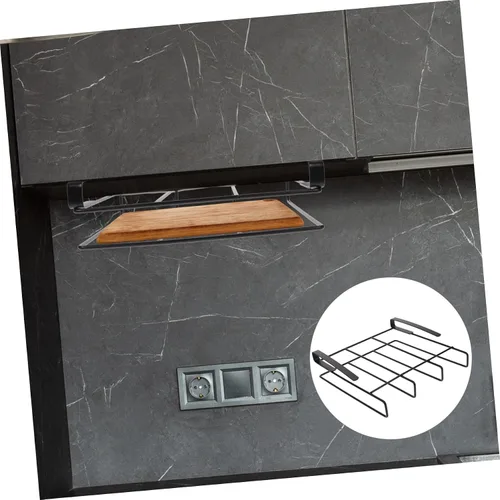 Vista 2 de BESTonZON Estante colgante de acero inoxidable para tabla de cortar, negro, 20 pulgadas