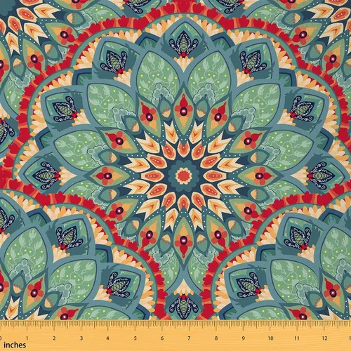 Vista 25 de Castle Fairy - Tela decorativa con flores Mandala de Castle Fairy por The Yard, diseño rústico de diente de león floral naturaleza planta