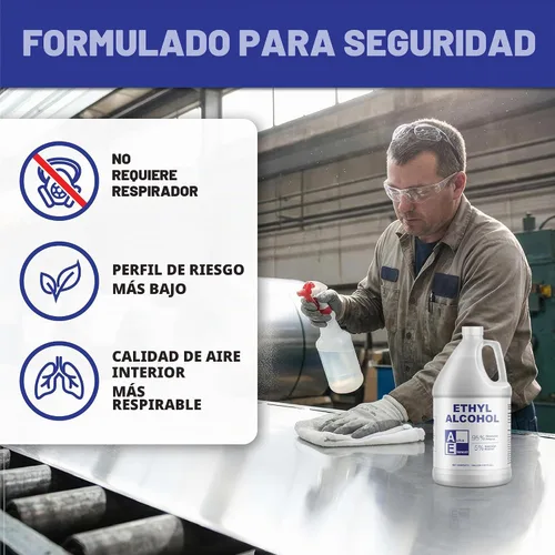 Vista 4 de Alcohol etílico (etanol) 95% desnaturalizado - 1 galón - Disolvente multiusos de alta pureza - Laboratorio, electrónica, diluyente de goma laca
