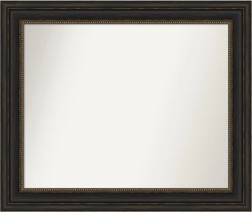 Vista 553 de Amanti Art Espejo de pared personalizado no biselado (25 x 25 pulgadas), marco de bronce acentuado, varios tamaños personalizados, espejo de baño