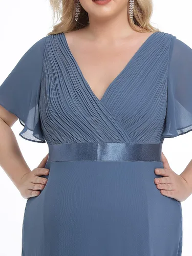 Vista 3 de Ever-Pretty Women Chiffon V Neck Plus Size Maternity Party Dresses for Baby Shower 20795