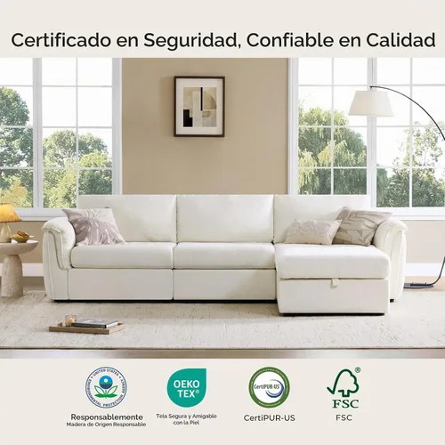 Vista 6 de CHITA Sofás seccionales extra grandes para sala de estar, sofá modular de nube, moderno de mediados de siglo, sofá de 3 plazas, felpilla en crema