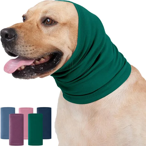 Vista 13 de Nanaki Sudadera con capucha calmante para perros, fundas silenciosas para la cabeza, cubiertas para las orejas, capucha para baño de ruido
