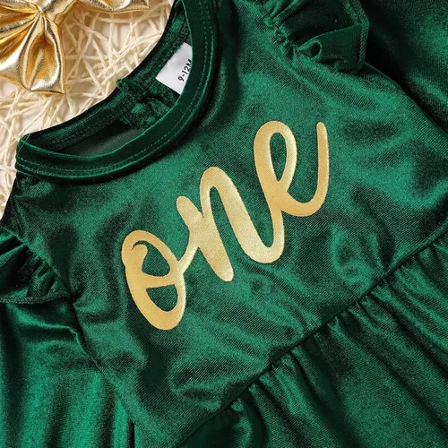 Vista 52 de GRNSHTS Ropa de primer cumpleaños para niña de terciopelo de un año de edad, mameluco de manga larga + diadema, 2 piezas de trajes de pastel