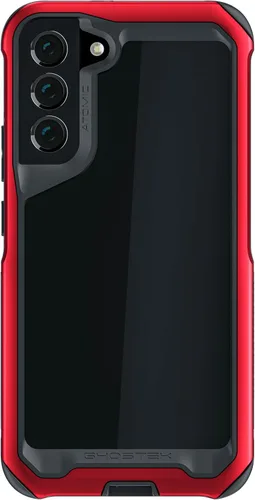 Vista 104 de Ghostek Atomic - Funda delgada para Galaxy Z Flip 4, parte trasera de aramida con parachoques de aluminio rojo, funda protectora de doble capa a