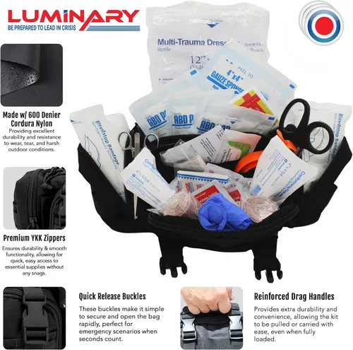 Vista 3 de Luminary OFAK - Kit de acceso rápido para operador, kit de primeros auxilios, bolsa para llevar y llevar para el hogar, chaleco táctico o cinturón