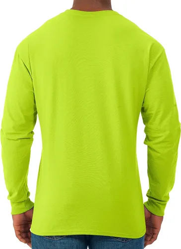 Vista 4 de Jerzees Men's Dri-Power Cotton Blend Long Sleeve Tees, Moisture Wicking, Odor Protection, UPF 30+, Sizes S-3x