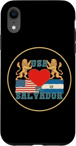 Vista 8 de iPhone 14 Bandera de El Salvador y Estados Unidos, Funda Salvadoreña