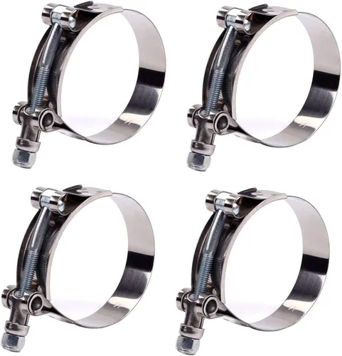 Vista 15 de 2 piezas de abrazaderas de acero inoxidable con perno en T de 1 pulgada (32 mm - 37 mm) para entrada turbo de intercooler