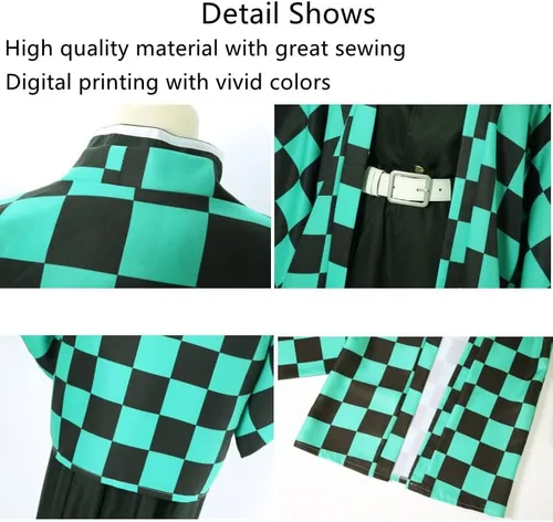 Vista 2 de QAQ-COSPPLAY - Disfraz de anime para cosplay de Kamado Nezuko Zenitsu Tanjirou Giyuu Kimono