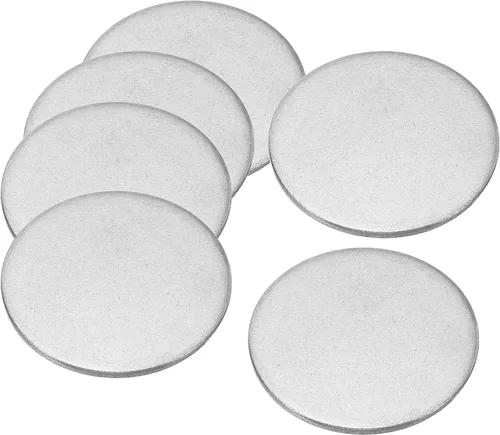 Vista 9 de PATIKIL Disco de acero de 1.260 in, 10 etiquetas redondas de metal para estampado en blanco, placa de disco circular circular de metal, placa