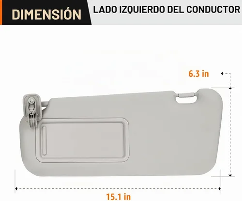 Vista 6 de Visera solar para Mazda 3 2010-2013, lado izquierdo del conductor, repuesto de visera solar gris BBM2-69-320C-75