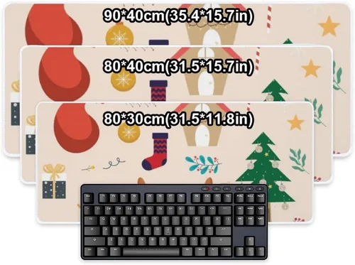 Vista 2 de Nostalgic Christmas Mouse Pad Large Gaming Keyboard with Non- Slip Rubber Base Smooth Face Large Desk Mats Computer Desk Mat Mens Accessories for