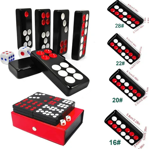 Vista 2 de Juego de 32 piezas de azulejos Pai Gow, dominó negro tradicional chino, Pai Gow, póker Pai Gow, el mejor juego de casino divertido juguete
