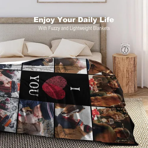 Vista 5 de Regalos personalizados de cumpleaños para el Día del Padre, para papá, abuelo, hombres, manta personalizada con fotos para mi papá, regalos de hija