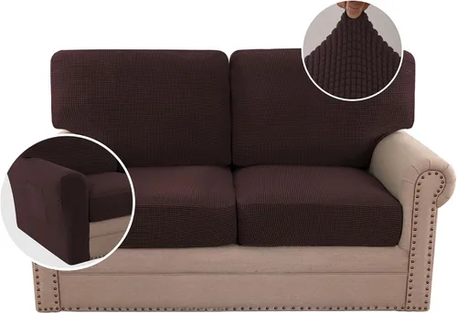 Vista 70 de H.VERSAILTEX Fundas elásticas para sillas de varias piezas, fundas para cojines ajustables para asiento y respaldo