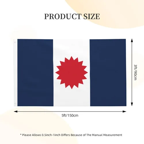 Vista 8 de Bandera de doble cara de la presa Tai People Banderas de 3 x 5 pies, bandera de decoración al aire libre, bandera ligera para fiestas en el hogar