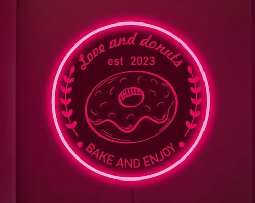 Vista 9 de Letrero de neón personalizado para panadería, letrero de acrílico para panadería, noche ligera de panadería, decoración de pared de panadería Bakery