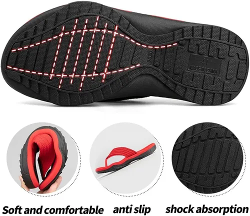 Vista 4 de MGGMOKAY Sandalias cómodas para hombre, con soporte de arco, sandalias casuales con correa en T para hombre, sandalias de verano para la playa