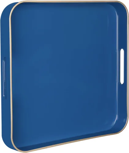 Vista 31 de MAONAME - Bandeja decorativa verde oscuro, bandeja de servir redonda de 13 pulgadas con asas, bandejas de plástico para mesa de café, bandejas