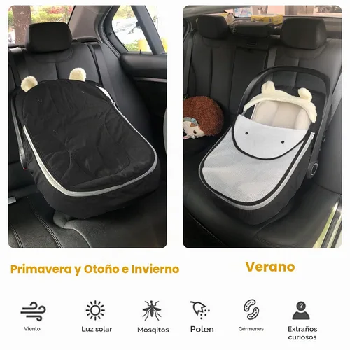Vista 3 de Funda para asiento de automóvil, funda de asiento de automóvil para bebé, cubierta universal para asiento de automóvil para invierno, otoño Negro