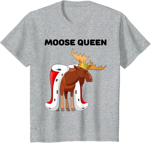 Vista 5 de Moose Queen Camiseta para niñas amantes de los alces Camiseta de alce para mujer, Blanco