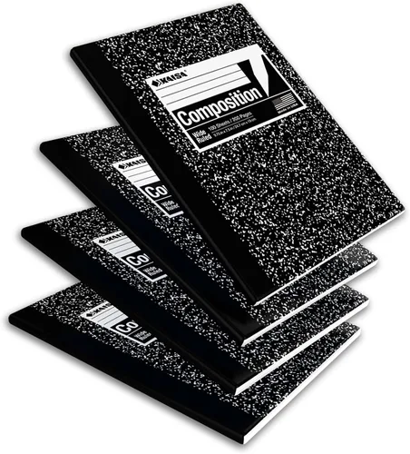 Vista 12 de KAISA Cuadernos de composición de 100 hojas, libro de compensación con rayas anchas de 9.75 x 7.5 pulgadas, libros clásicos de composición de 20