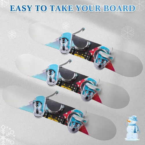 Vista 6 de Zonon 4 clips horizontales de montaje en pared para snowboard, estante de pared para patineta, soporte de pared para patineta, estante de exhibición