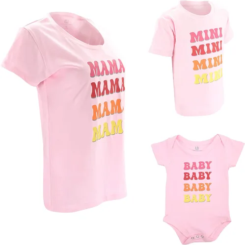 Vista 4 de Unique Baby Mommy and Me Camisas You are My Sunshine Blanco