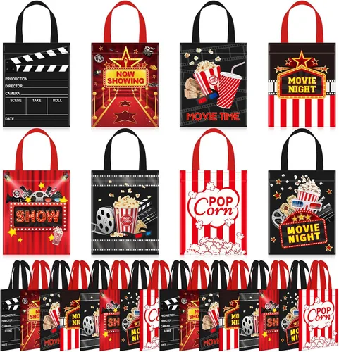 Vista 8 de Photect 24 piezas de bolsas de regalo para fiesta de construcción temática de construcción, bolsa de camión volquete no tejida mini con asas