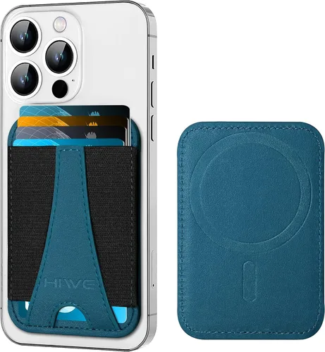 Vista 11 de HiWe Cartera Magsafe, cartera magnética Eiffel-Tower para iPhone serie 16/15/14/13/12, cartera de cuero, compatible con 6 tarjetas, delgado, bloqueo