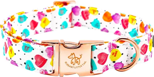 Vista 31 de Elegant little tail Collar para perro de Pascua, collar de perro con estampado de huevos de conejo, collar para mascotas, collar rosa para perros
